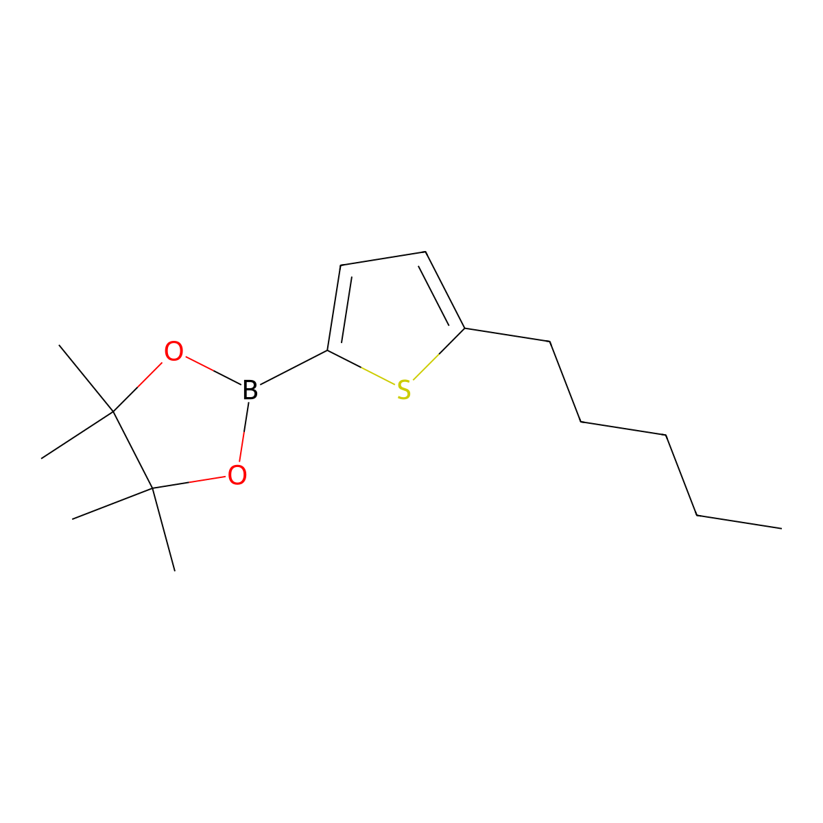 5-Pentylthiophene-2-boronic acid pinacol ester molecular structure, CAS 1203558-09-1