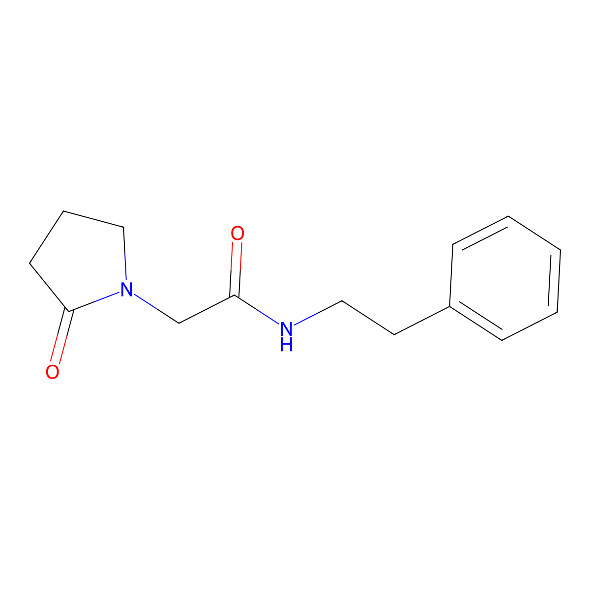 1-Pyrrolidineacetamide, 2-oxo-N-(2-phenylethyl)- molecular structure, CAS 120356-52-7