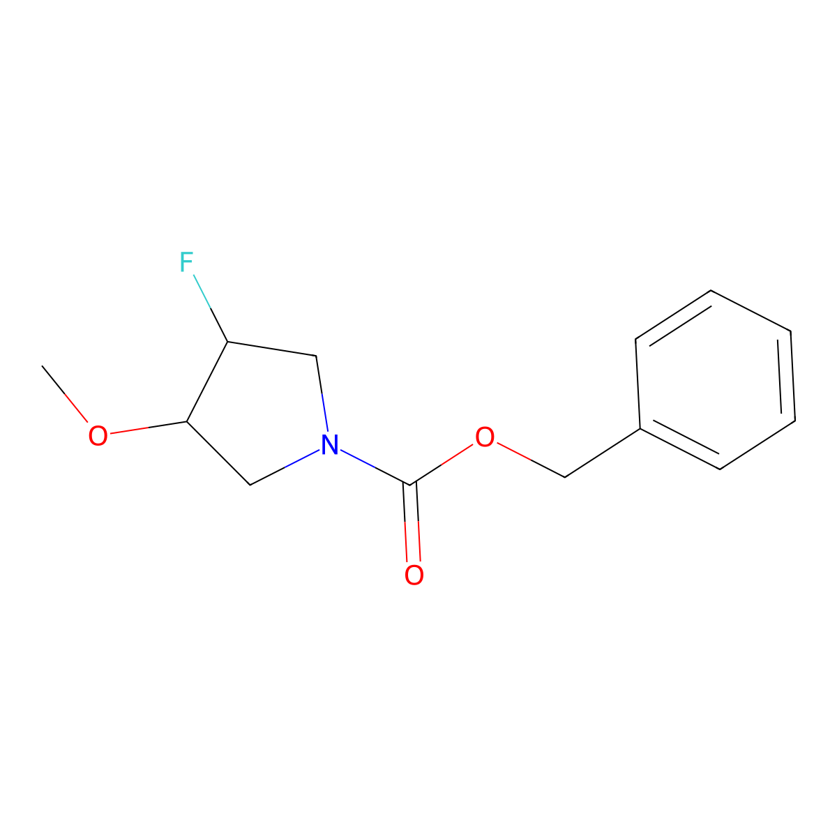 benzyl (3R,4R)-3-fluoro-4-methoxypyrrolidine-1-carboxylate molecular structure, CAS 1203566-97-5