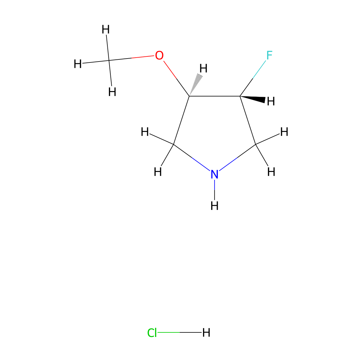 trans-4-Fluoro-3-methoxypyrrolidine hydrochloride molecular structure, CAS 1203566-98-6
