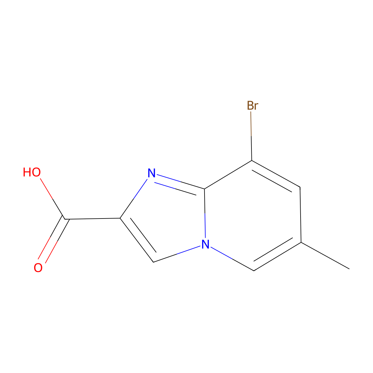 8-Bromo-6-methylimidazo[1,2-A]pyridine-2-carboxylic acid molecular structure, CAS 1203571-75-8