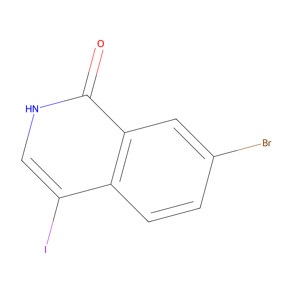 7-Bromo-4-iodo-1,2-dihydroisoquinolin-1-one molecular structure, CAS 1203578-64-6