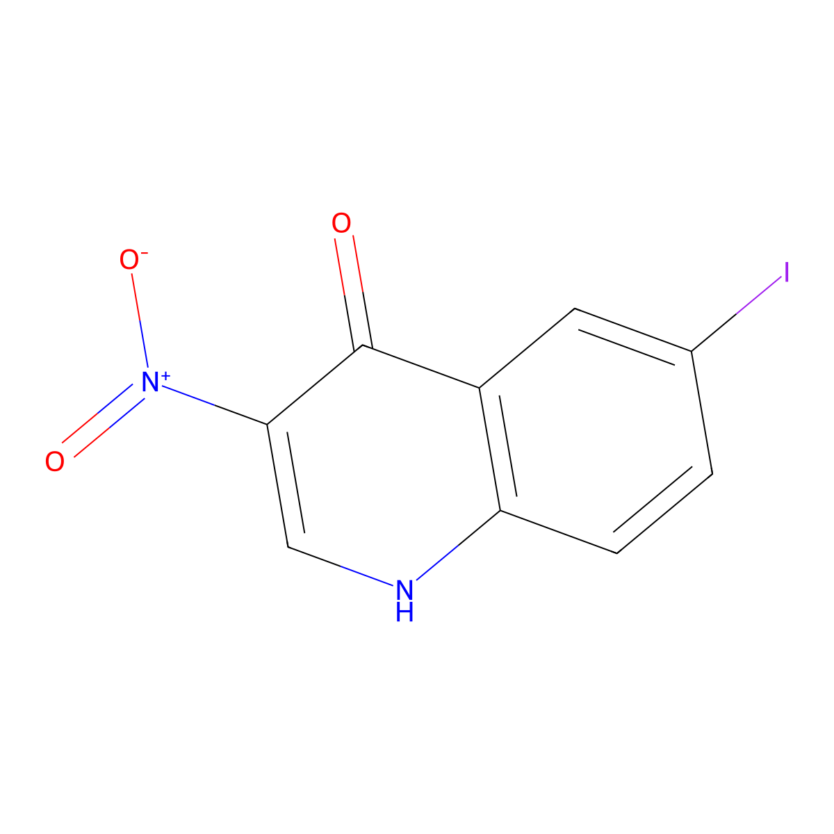 6-Iodo-3-nitroquinolin-4-ol molecular structure, CAS 1203578-70-4