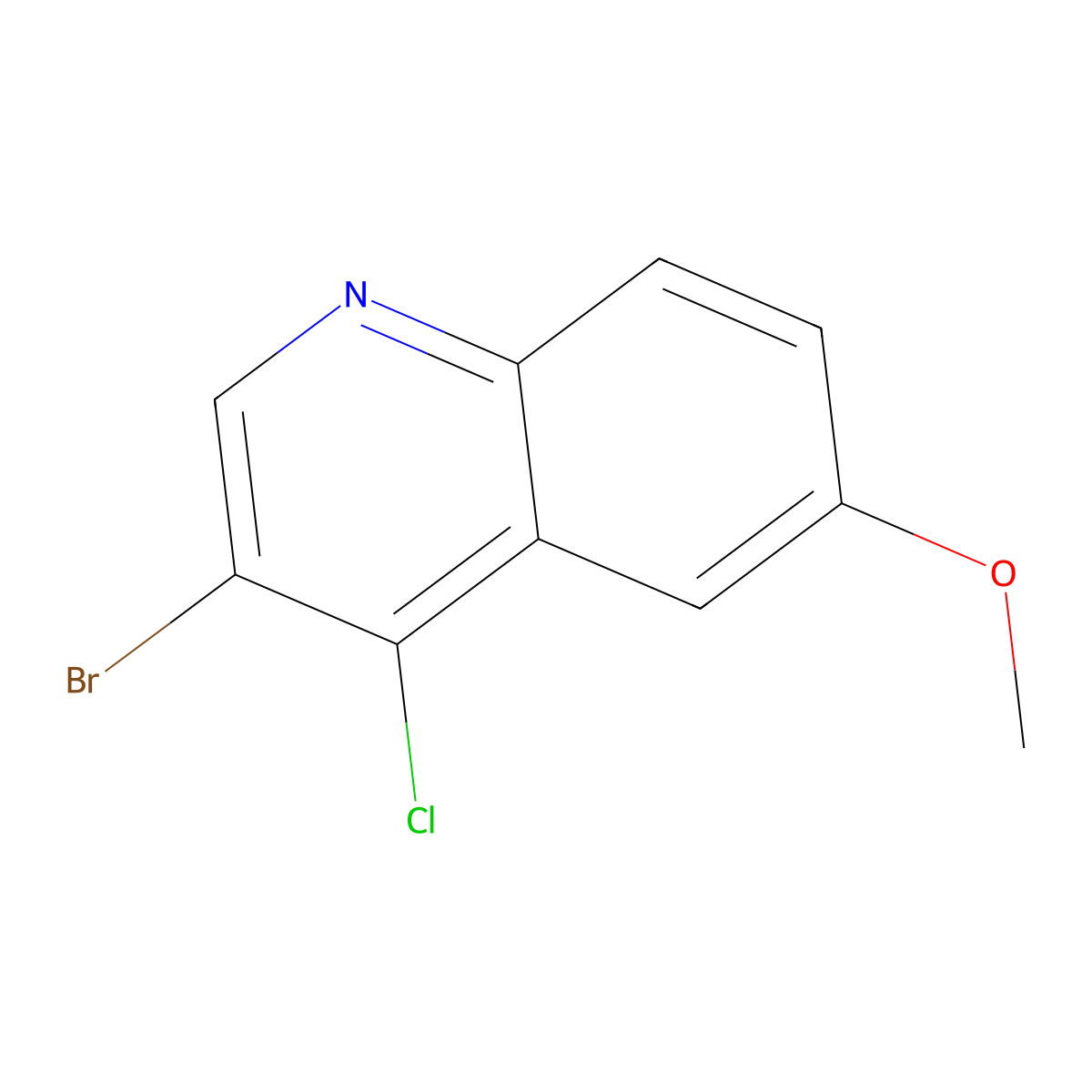 3-Bromo-4-chloro-6-methoxyquinoline molecular structure, CAS 1203579-29-6