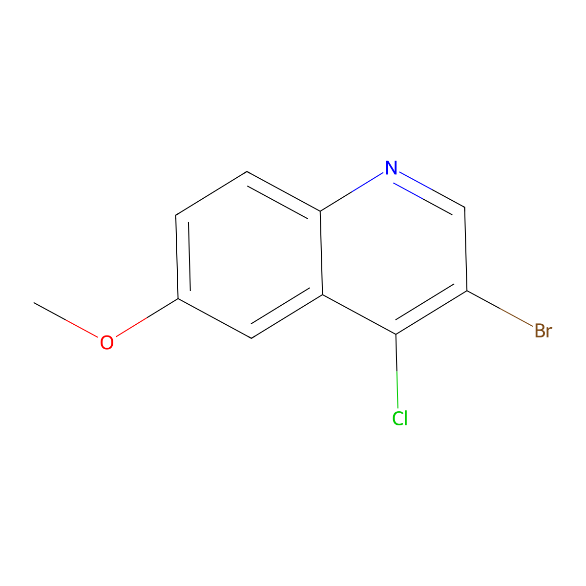 3-Bromo-4-chloro-6-methoxyquinoline molecular structure, CAS 1203579-29-6
