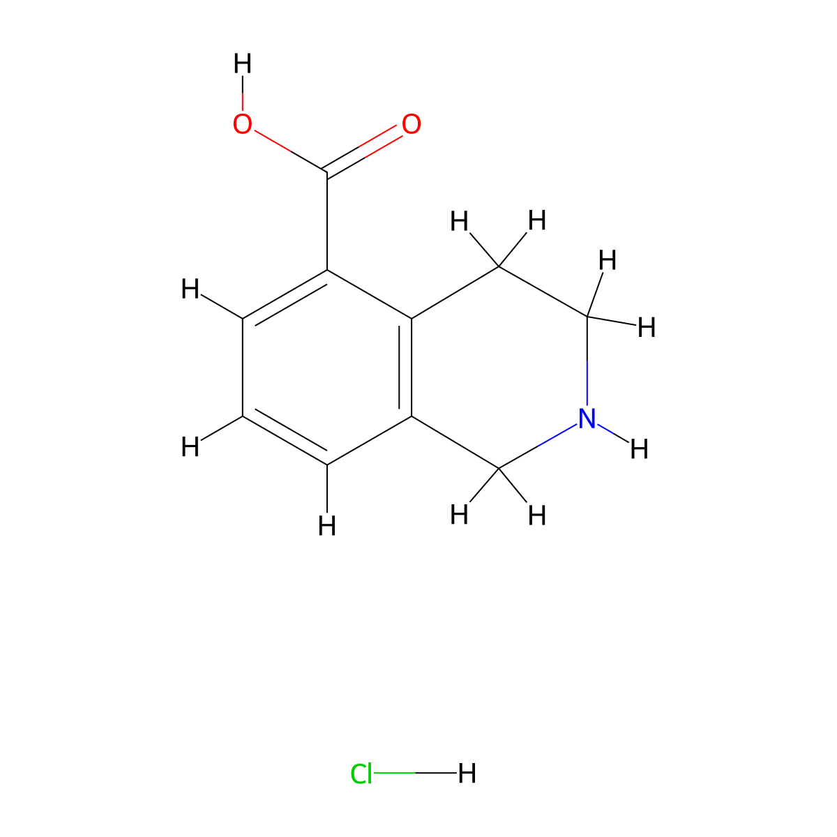 1,2,3,4-Tetrahydroisoquinoline-5-carboxylic acid hydrochloride molecular structure, CAS 1203579-50-3