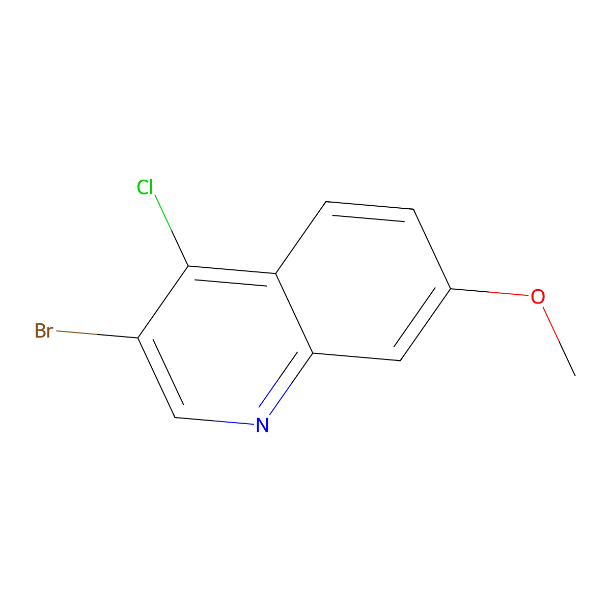 3-Bromo-4-chloro-7-methoxyquinoline molecular structure, CAS 1203579-63-8