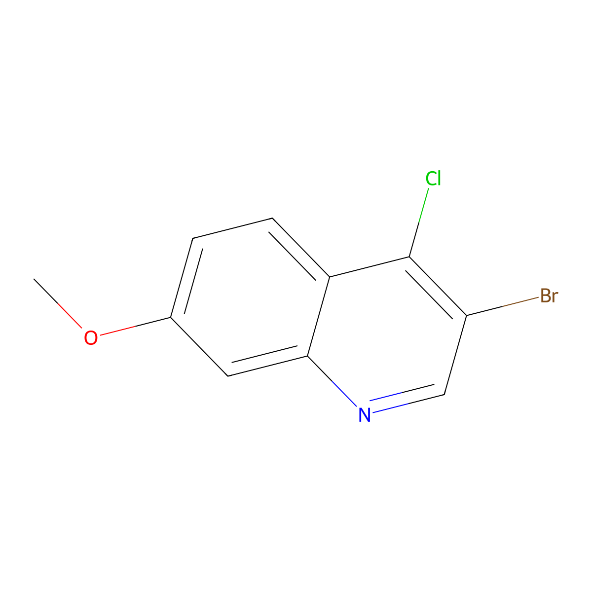 3-Bromo-4-chloro-7-methoxyquinoline molecular structure, CAS 1203579-63-8