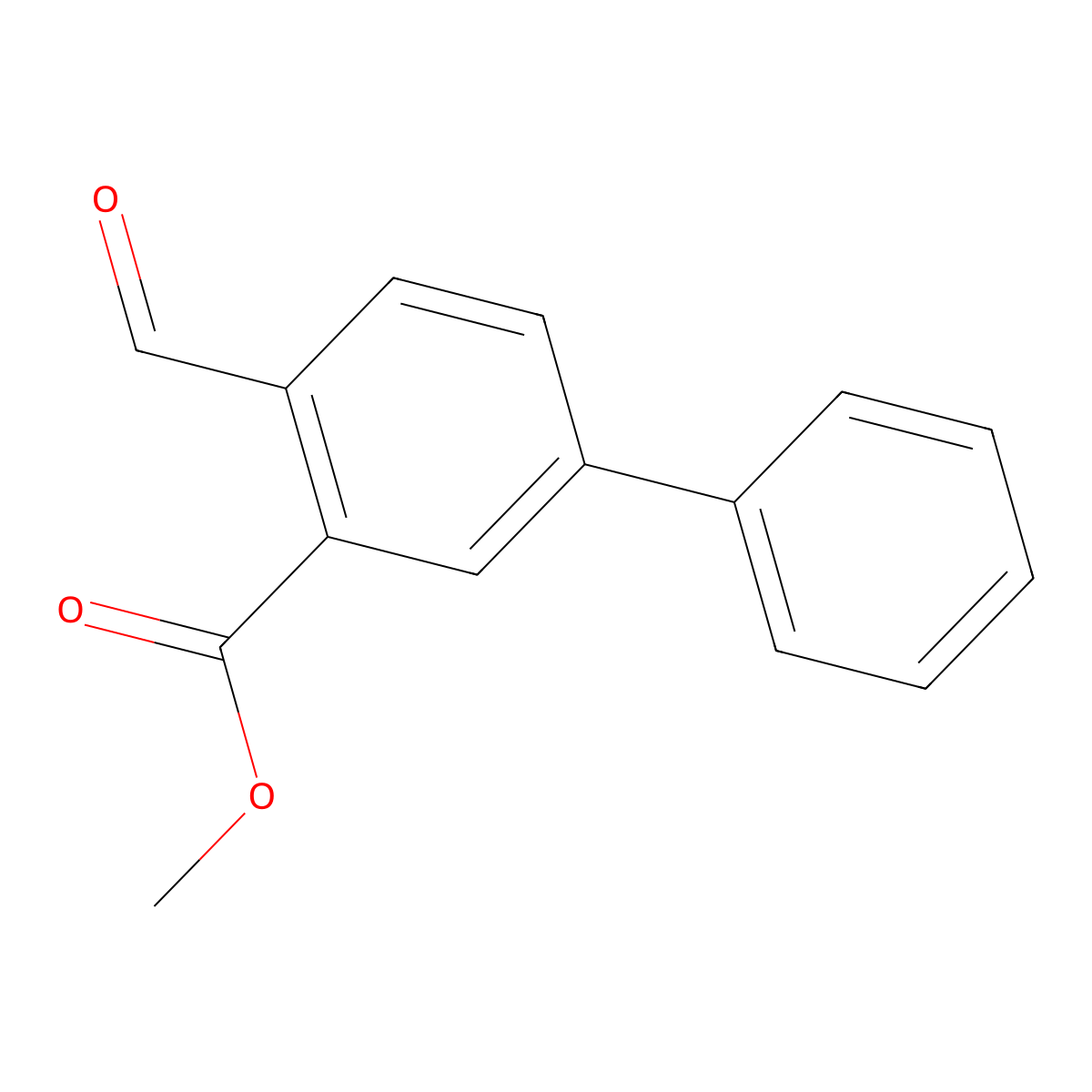 Methyl 2-formyl-5-phenylbenzoate molecular structure, CAS 1203589-46-1