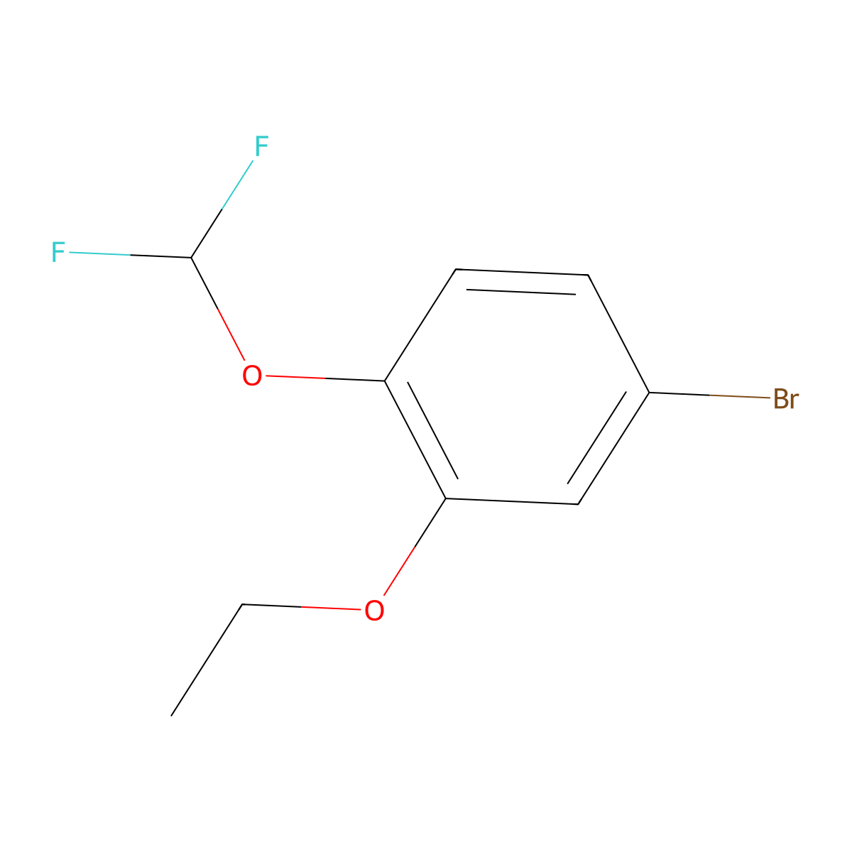 4-Bromo-1-(difluoromethoxy)-2-ethoxybenzene molecular structure, CAS 1203598-47-3
