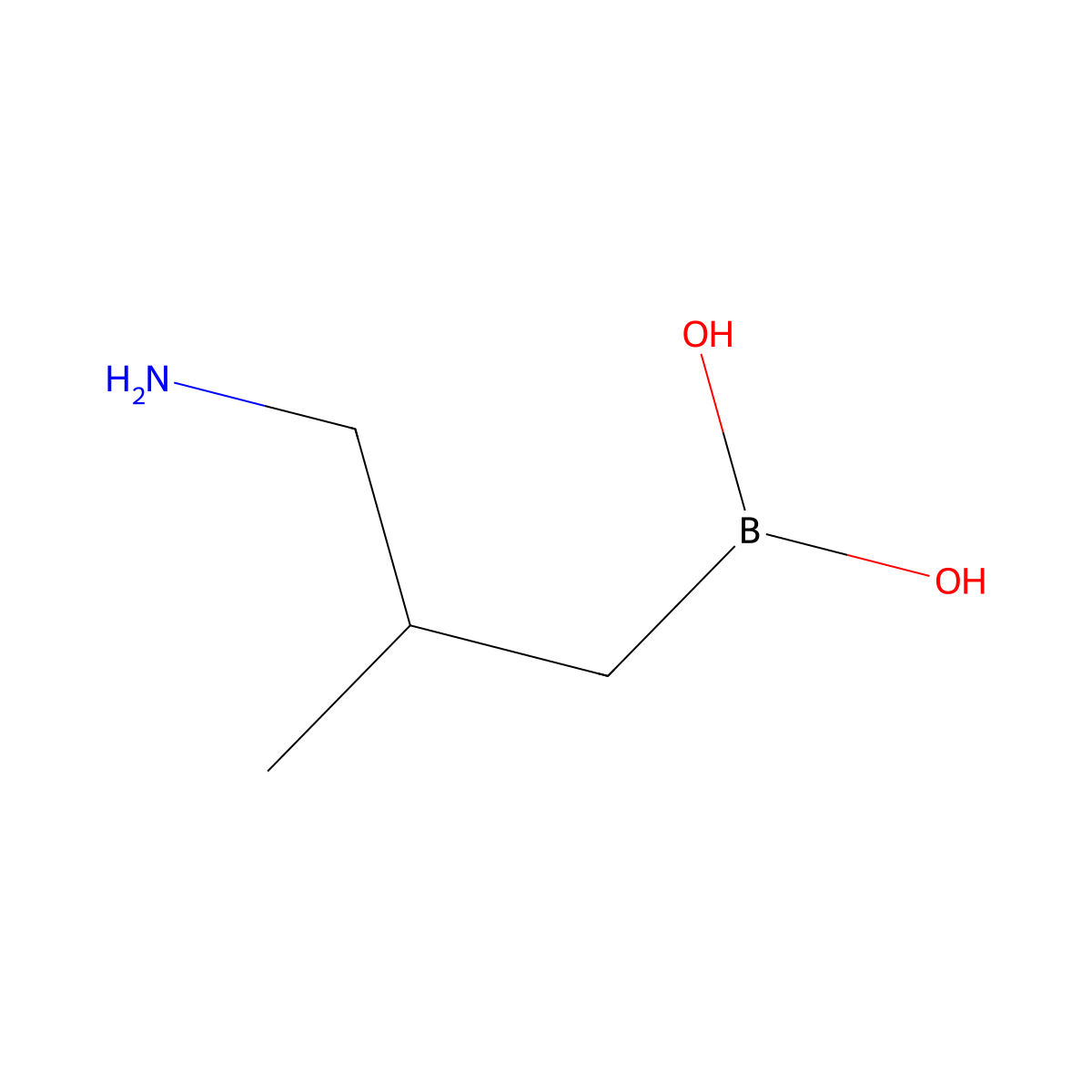 (3-Amino-2-methylpropyl)boronic acid molecular structure, CAS 120360-31-8