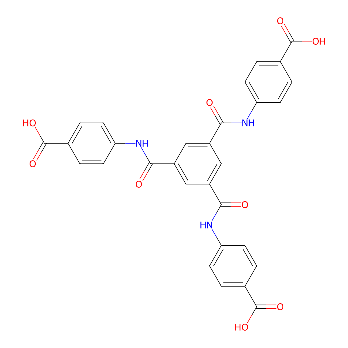 Benzoic acid, 4,4',4''-[1,3,5-benzenetriyltris(carbonylimino)]tris- molecular structure, CAS 120360-51-2