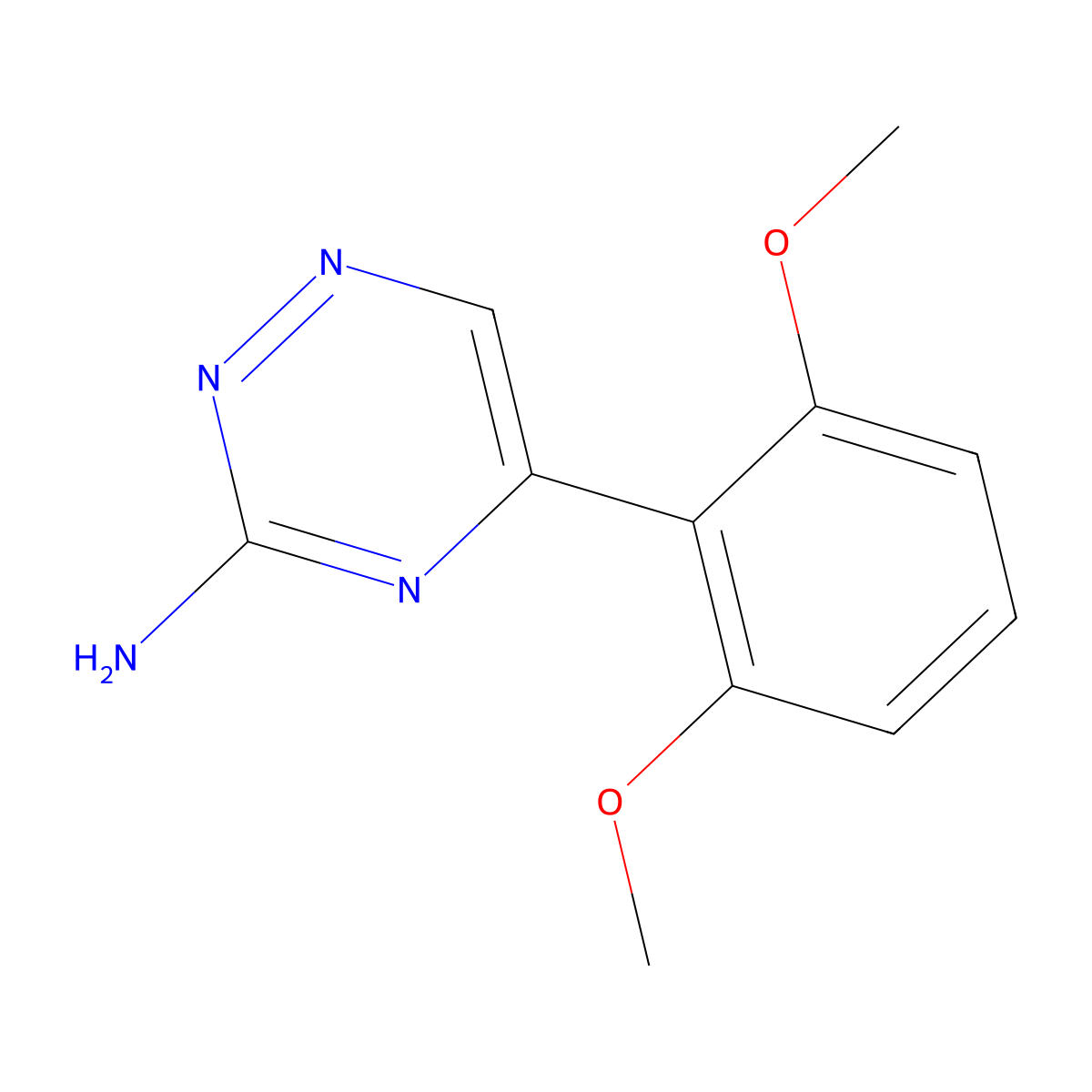 5-(2,6-Dimethoxyphenyl)-1,2,4-triazin-3-amine molecular structure, CAS 1203605-03-1