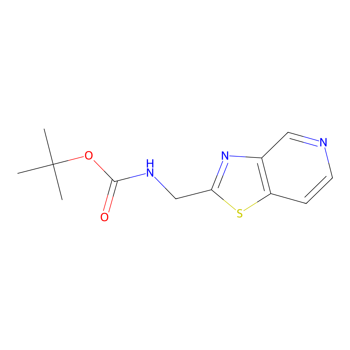 tert-butyl N-({[1,3]thiazolo[4,5-c]pyridin-2-yl}methyl)carbamate molecular structure, CAS 1203605-31-5