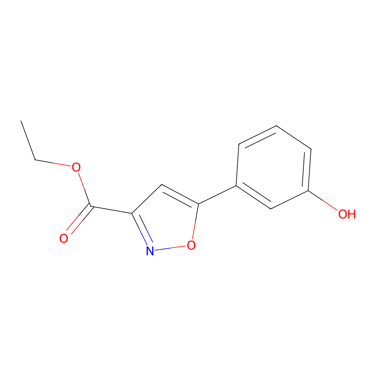 Ethyl 5-(3-hydroxyphenyl)isoxazole-3-carboxylate molecular structure, CAS 1203610-94-9