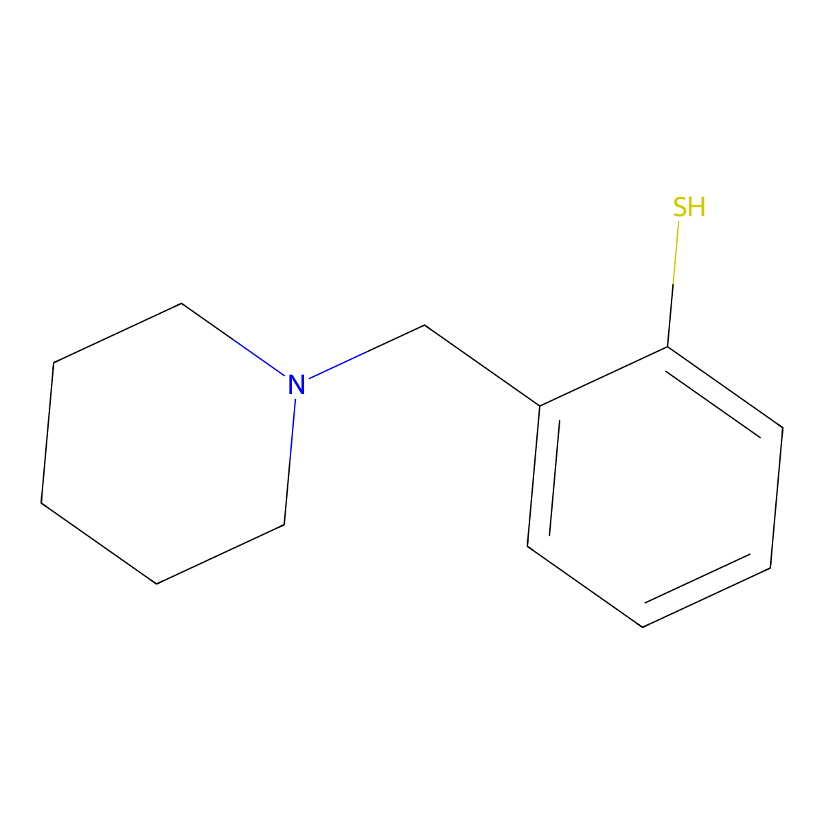 2-(Piperidin-1-ylmethyl)benzenethiol molecular structure, CAS 1203644-36-3