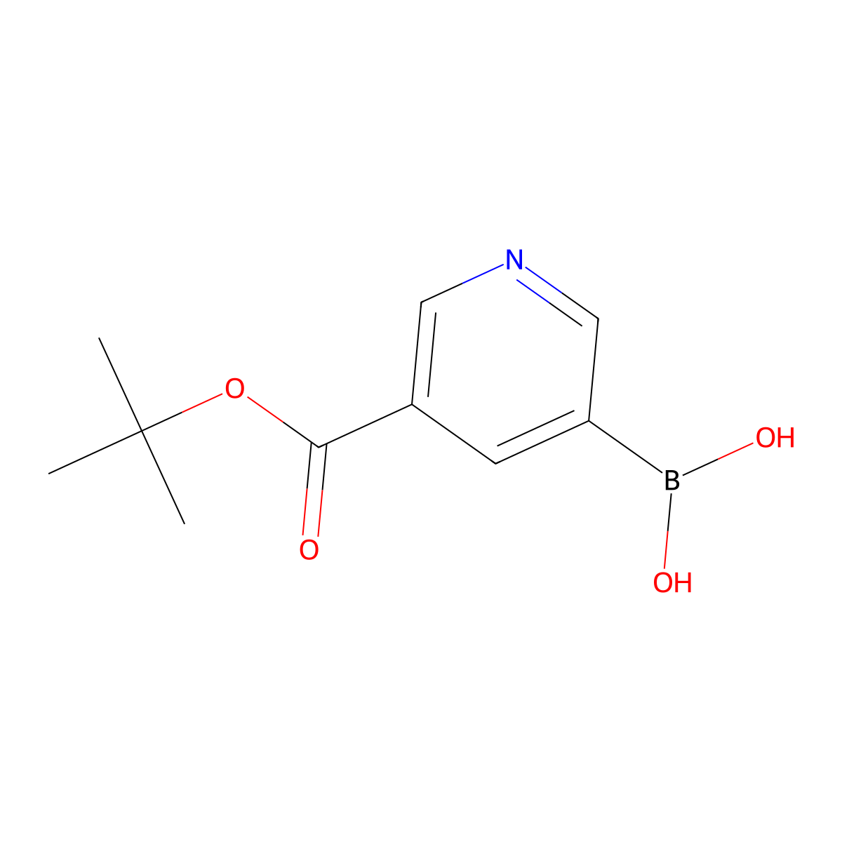 (5-(tert-Butoxycarbonyl)pyridin-3-yl)boronic acid molecular structure, CAS 1203649-61-9