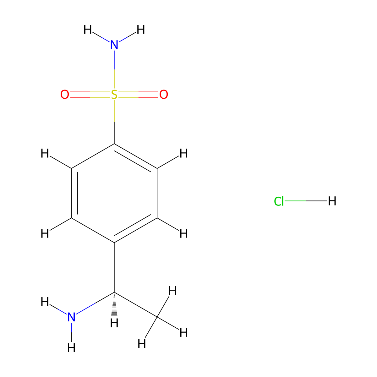(r)-4-(1-Aminoethyl)benzenesulfonamide hydrochloride molecular structure, CAS 1203655-71-3