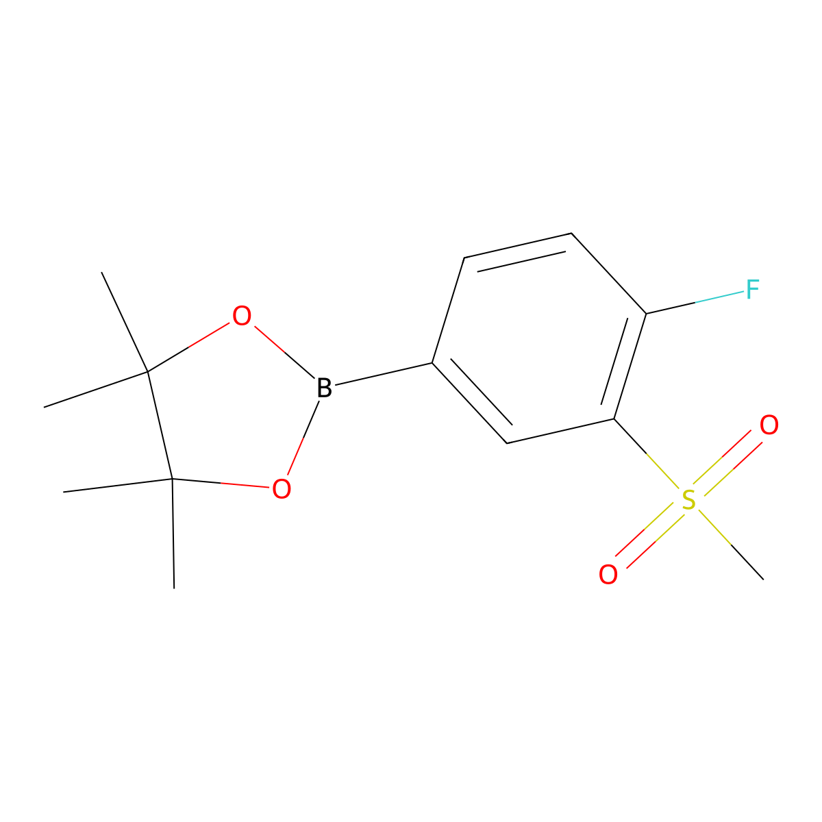 4-Fluoro-3-(methylsulfonyl)phenylboronic acid pinacol ester molecular structure, CAS 1203655-90-6