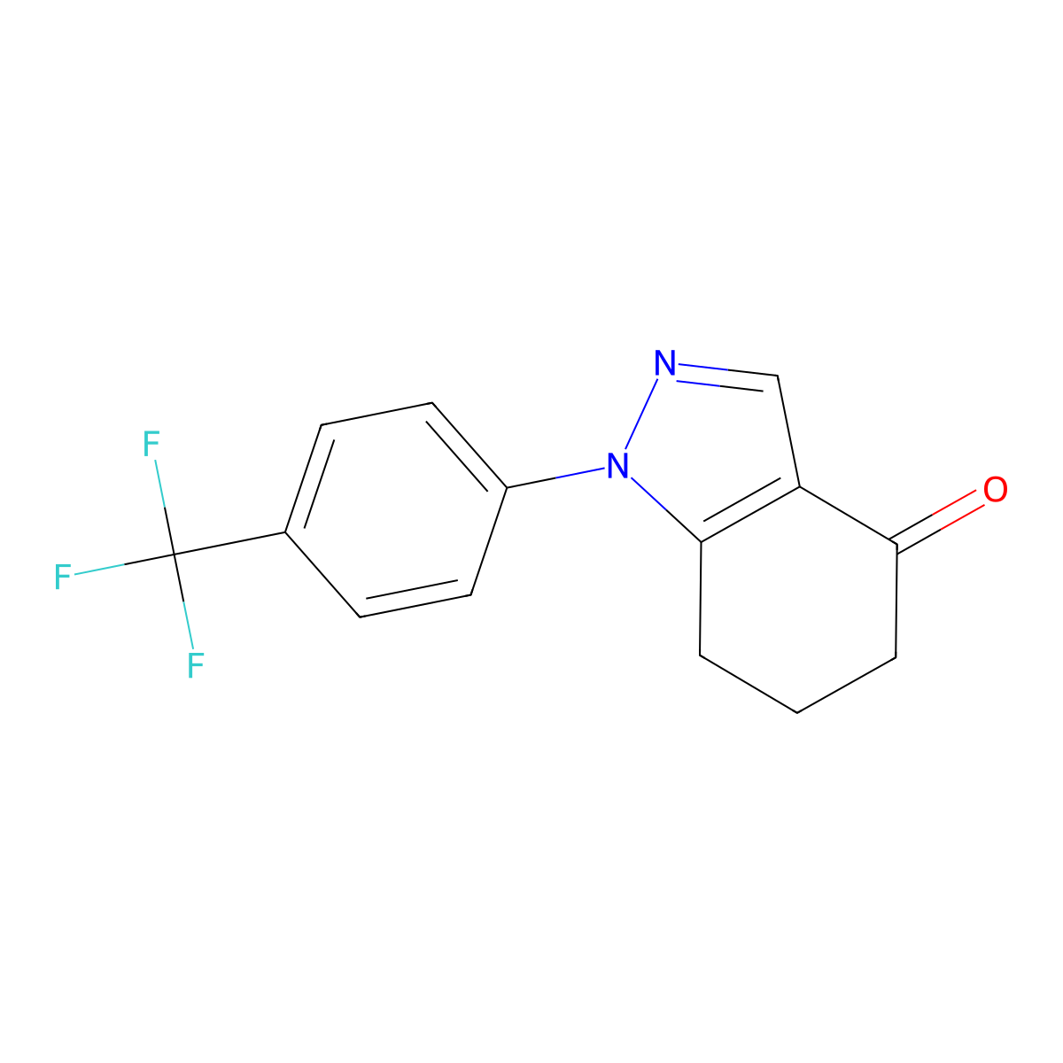 1-(4-(Trifluoromethyl)phenyl)-6,7-dihydro-1H-indazol-4(5H)-one molecular structure, CAS 1203661-44-2