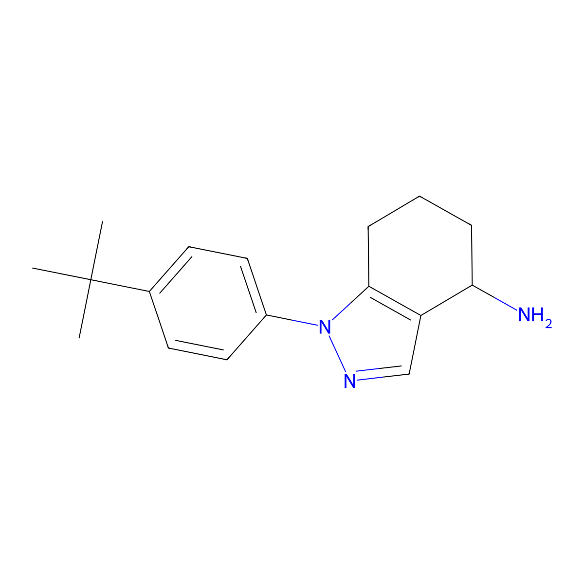 1-(4-(tert-Butyl)phenyl)-4,5,6,7-tetrahydro-1H-indazol-4-amine molecular structure, CAS 1203661-49-7