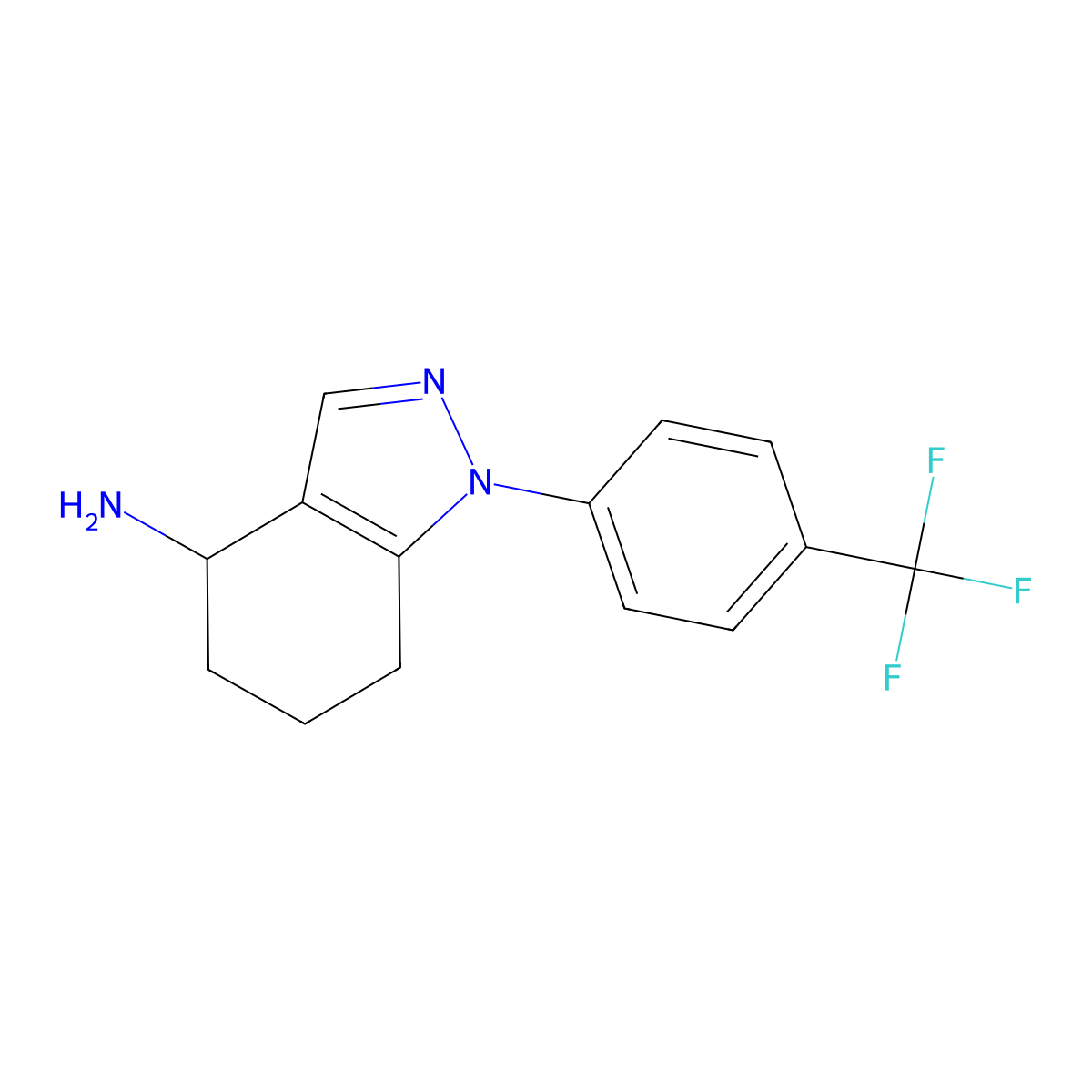 1-(4-(Trifluoromethyl)phenyl)-4,5,6,7-tetrahydro-1H-indazol-4-amine molecular structure, CAS 1203661-52-2