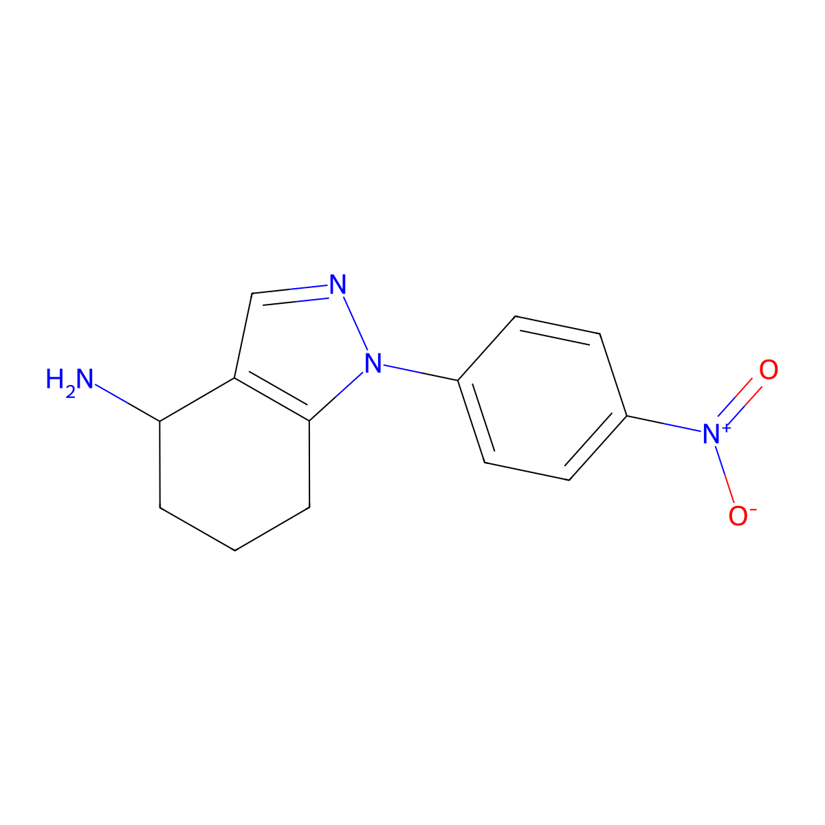 1-(4-Nitrophenyl)-4,5,6,7-tetrahydro-1H-indazol-4-amine molecular structure, CAS 1203661-56-6