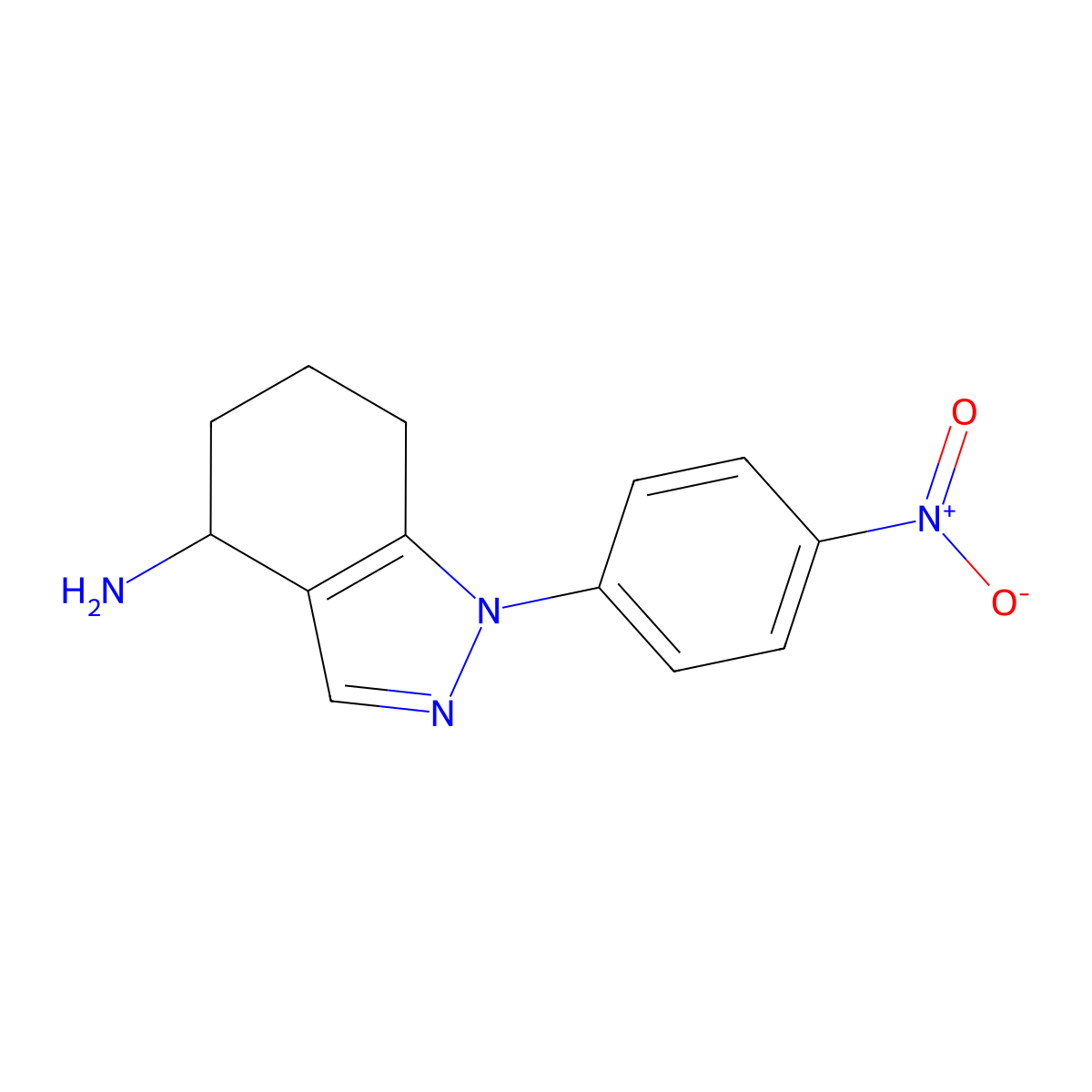 1-(4-Nitrophenyl)-4,5,6,7-tetrahydro-1H-indazol-4-amine molecular structure, CAS 1203661-56-6