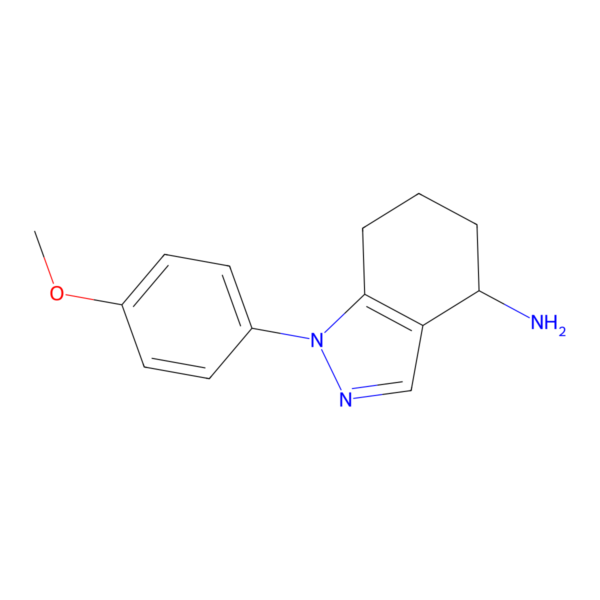 1-(4-Methoxyphenyl)-4,5,6,7-tetrahydro-1H-indazol-4-amine molecular structure, CAS 1203661-57-7