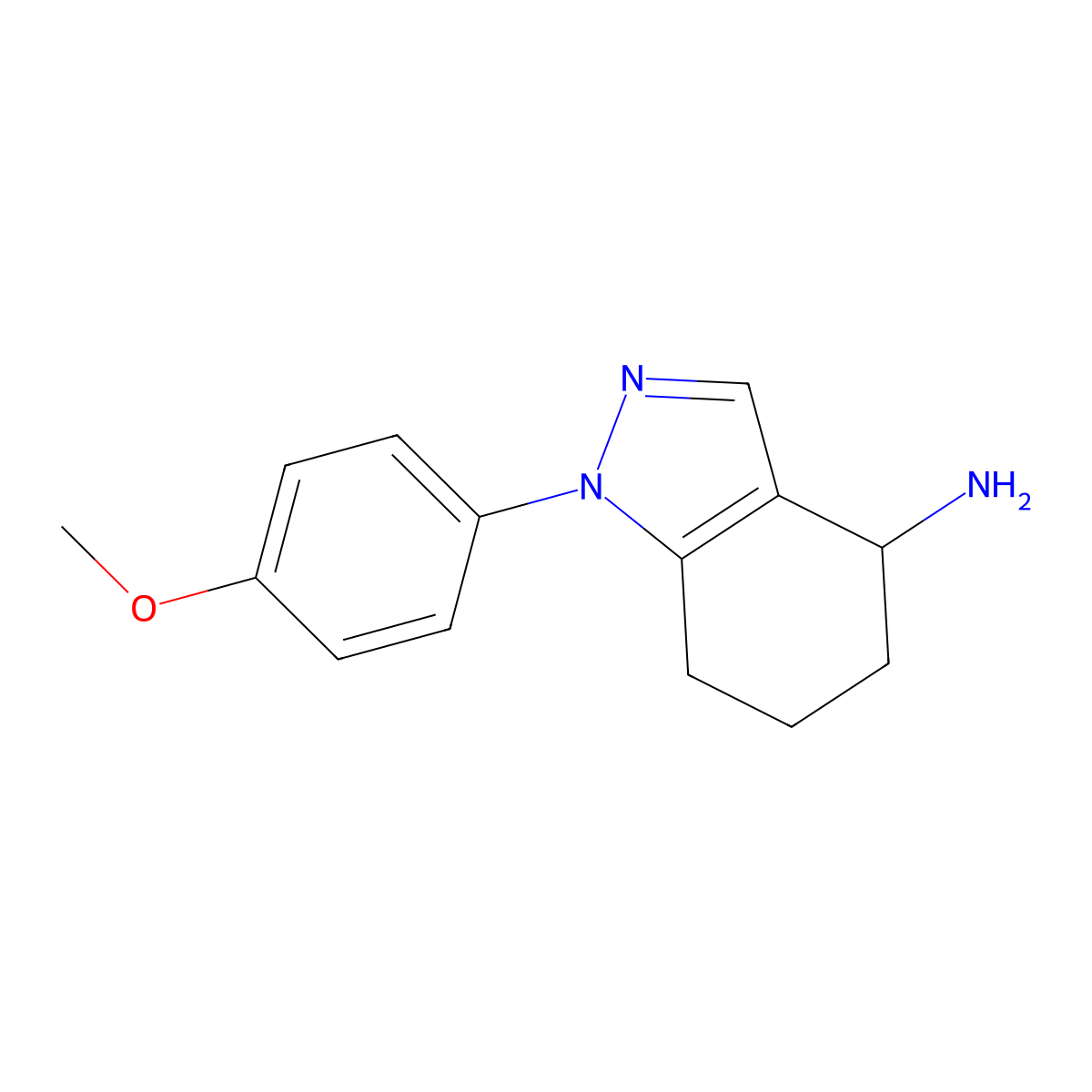 1-(4-Methoxyphenyl)-4,5,6,7-tetrahydro-1H-indazol-4-amine molecular structure, CAS 1203661-57-7