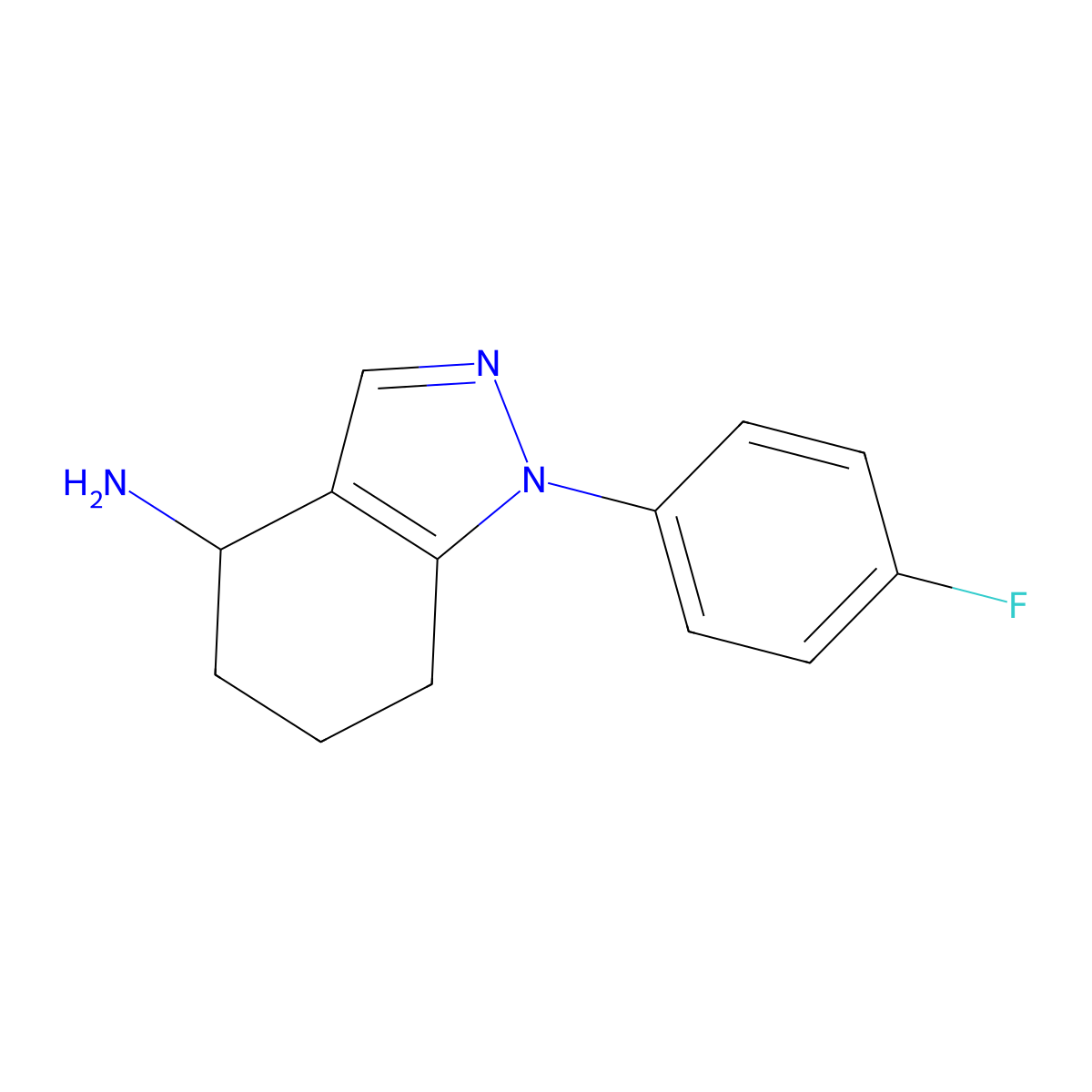 1-(4-Fluorophenyl)-4,5,6,7-tetrahydro-1H-indazol-4-amine molecular structure, CAS 1203661-58-8