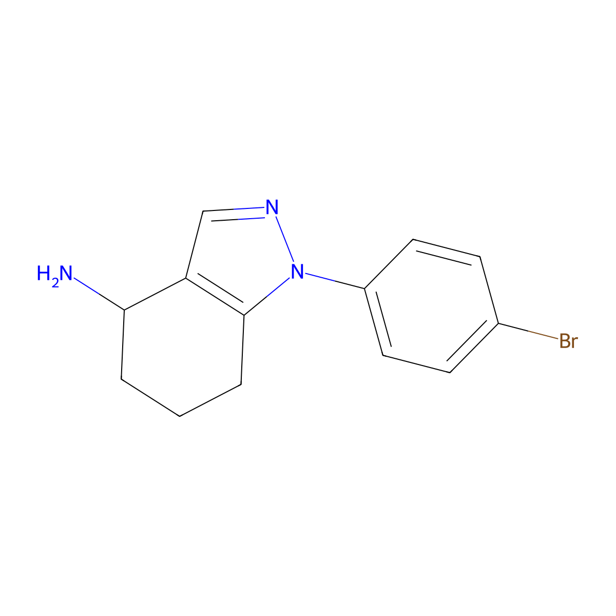 1-(4-Bromophenyl)-4,5,6,7-tetrahydro-1H-indazol-4-amine molecular structure, CAS 1203661-59-9
