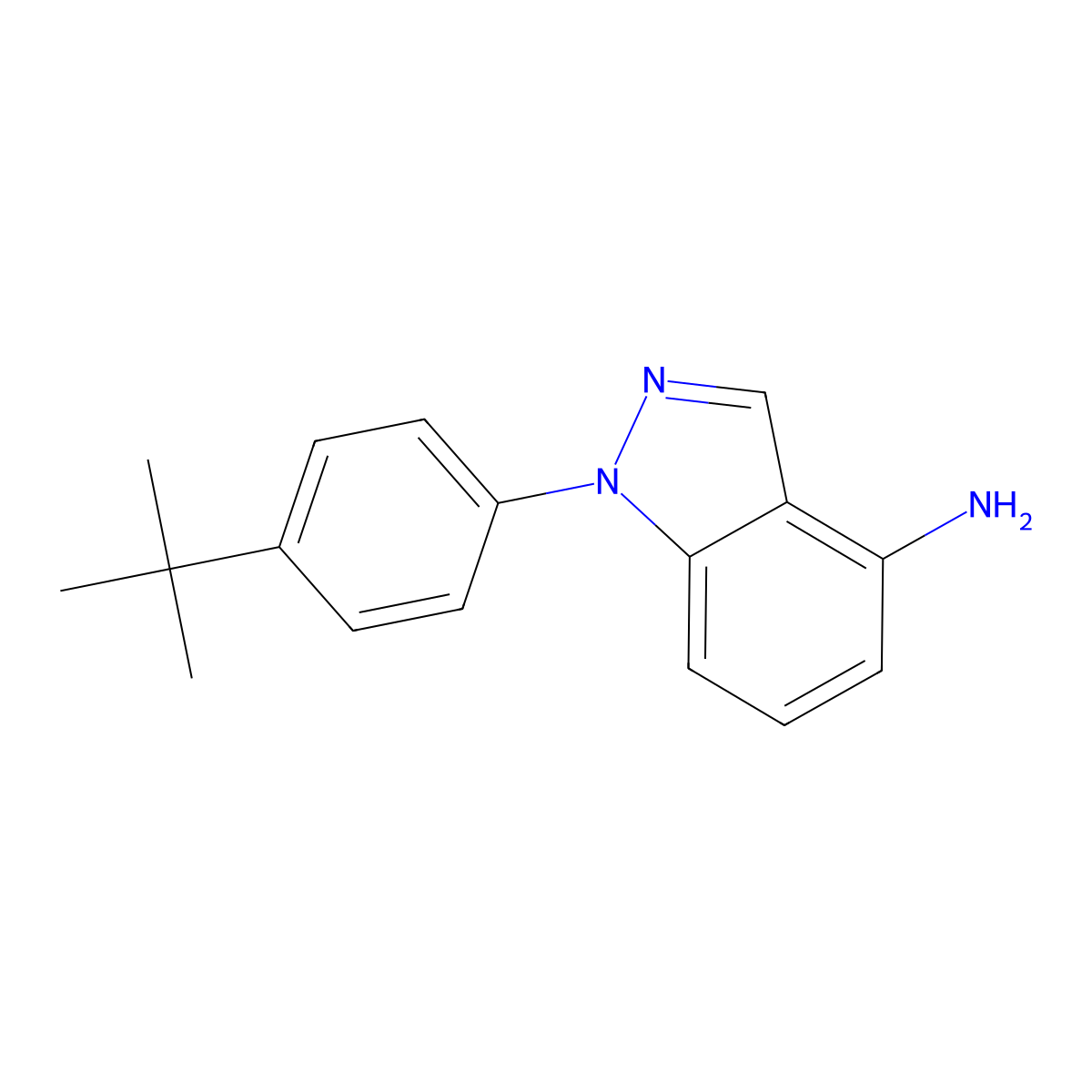 1-(4-tert-butylphenyl)-1H-indazol-4-amine molecular structure, CAS 1203662-00-3