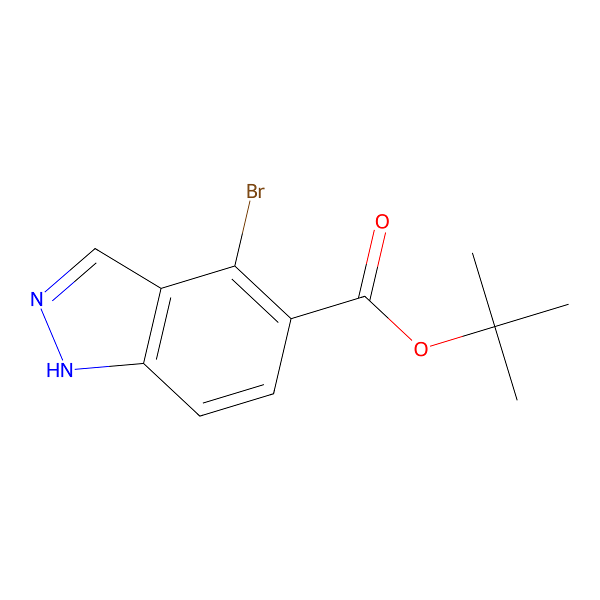 tert-Butyl 4-bromo-1H-indazole-5-carboxylate molecular structure, CAS 1203662-37-6
