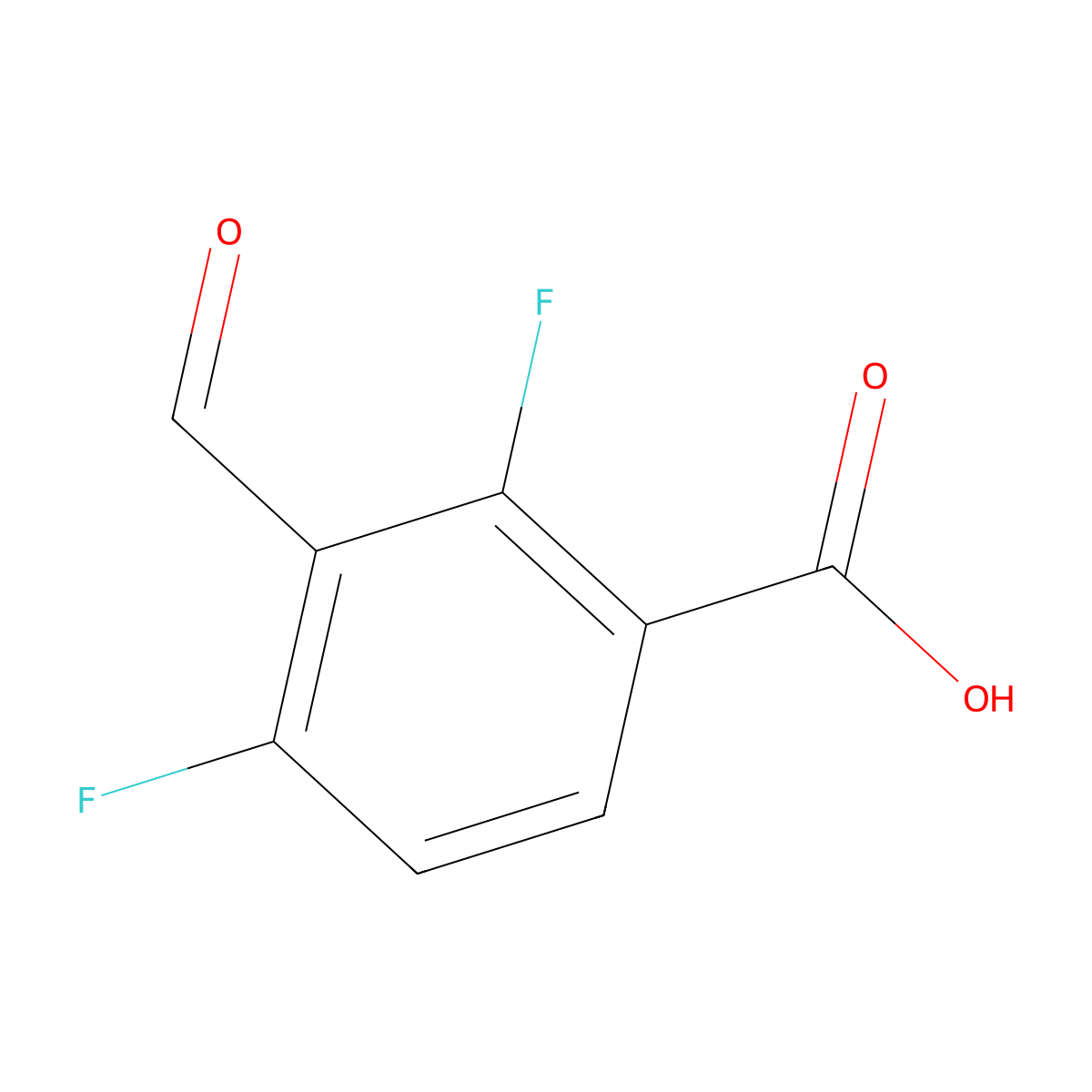 2,4-Difluoro-3-formylbenzoic acid molecular structure, CAS 1203662-77-4