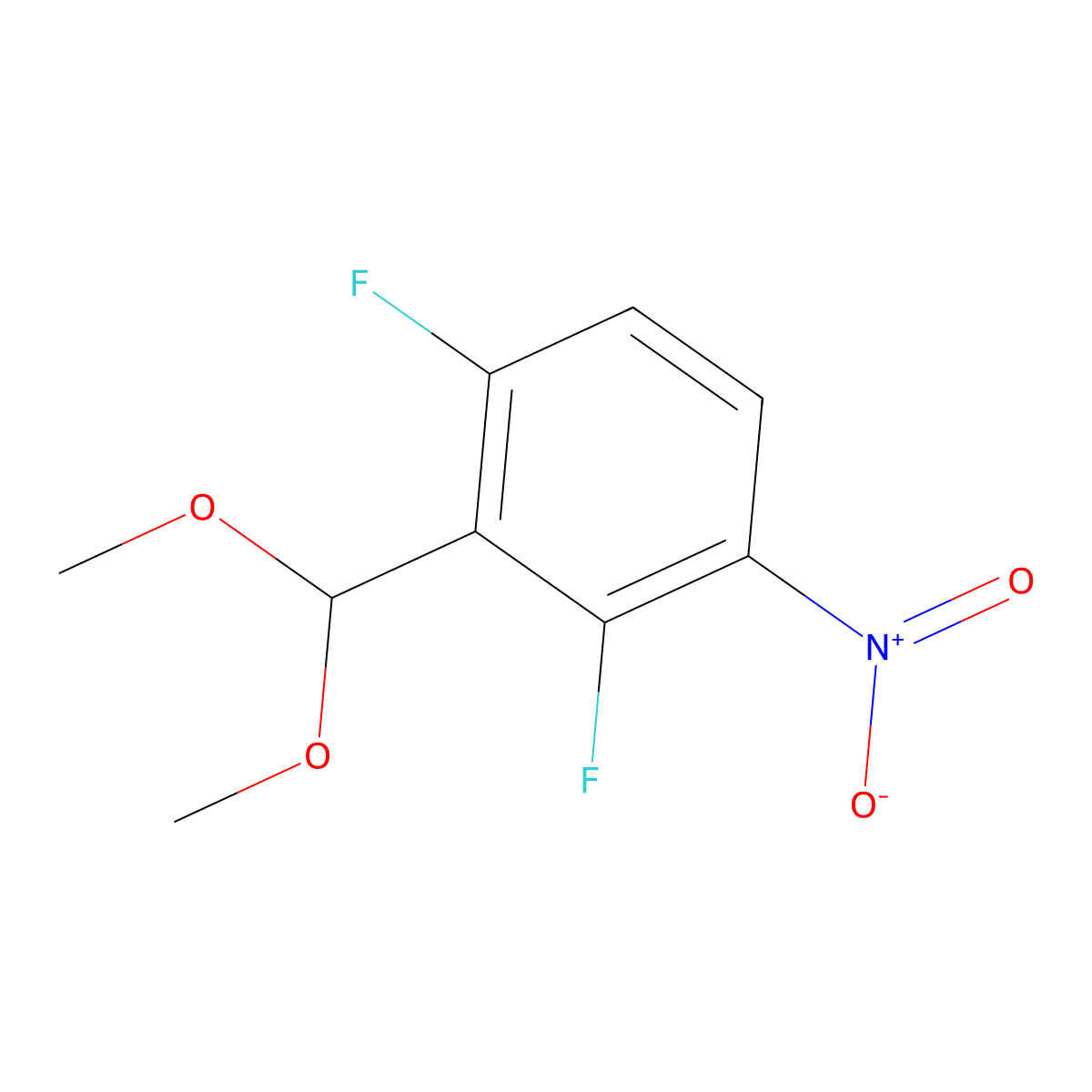 2-(Dimethoxymethyl)-1,3-difluoro-4-nitrobenzene molecular structure, CAS 1203662-90-1