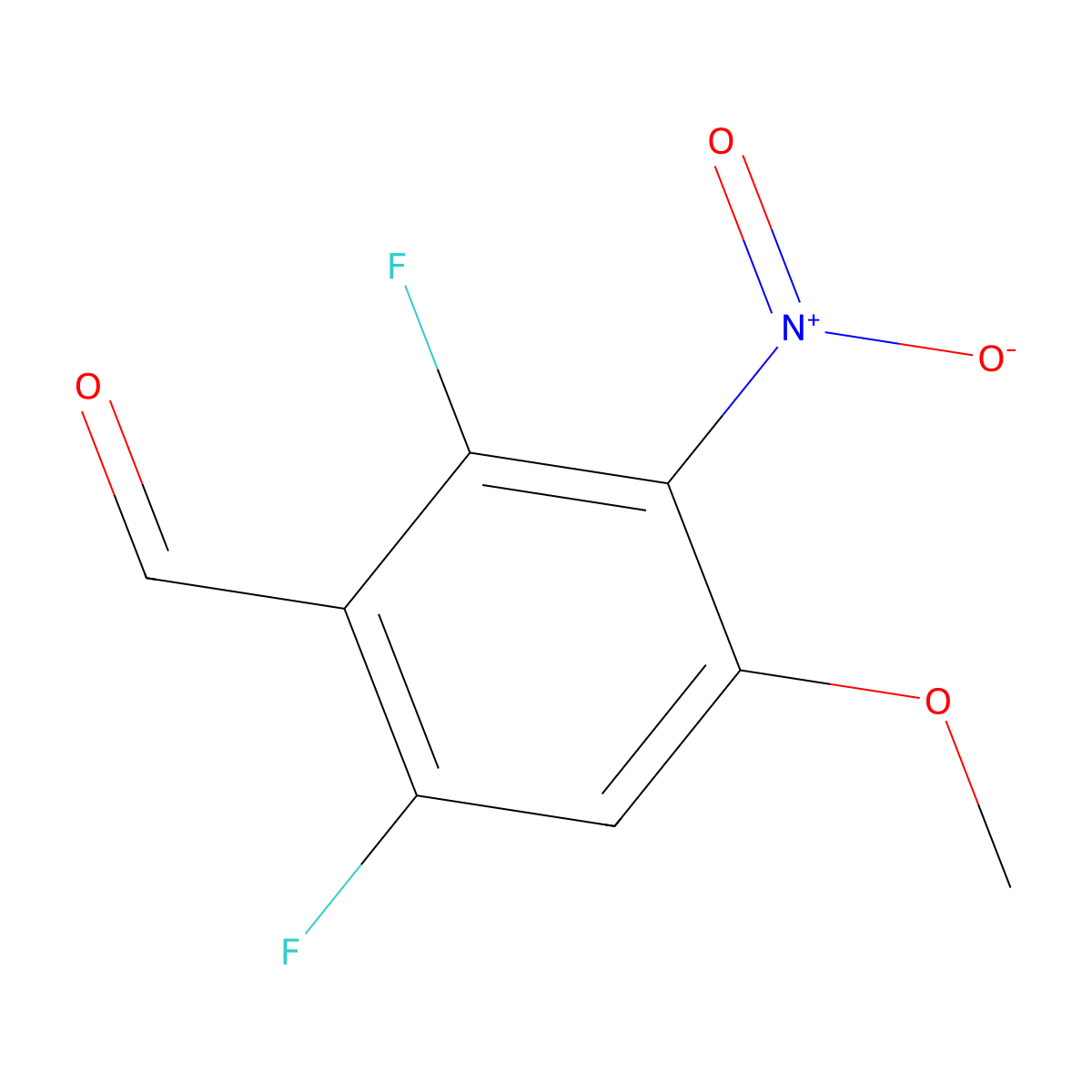 2,6-Difluoro-4-methoxy-3-nitrobenzaldehyde molecular structure, CAS 1203662-96-7