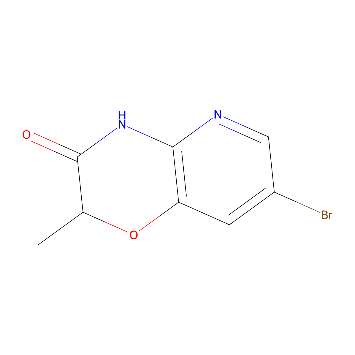 7-Bromo-2-methyl-2H-pyrido[3,2-b][1,4]oxazin-3(4H)-one molecular structure, CAS 1203681-44-0