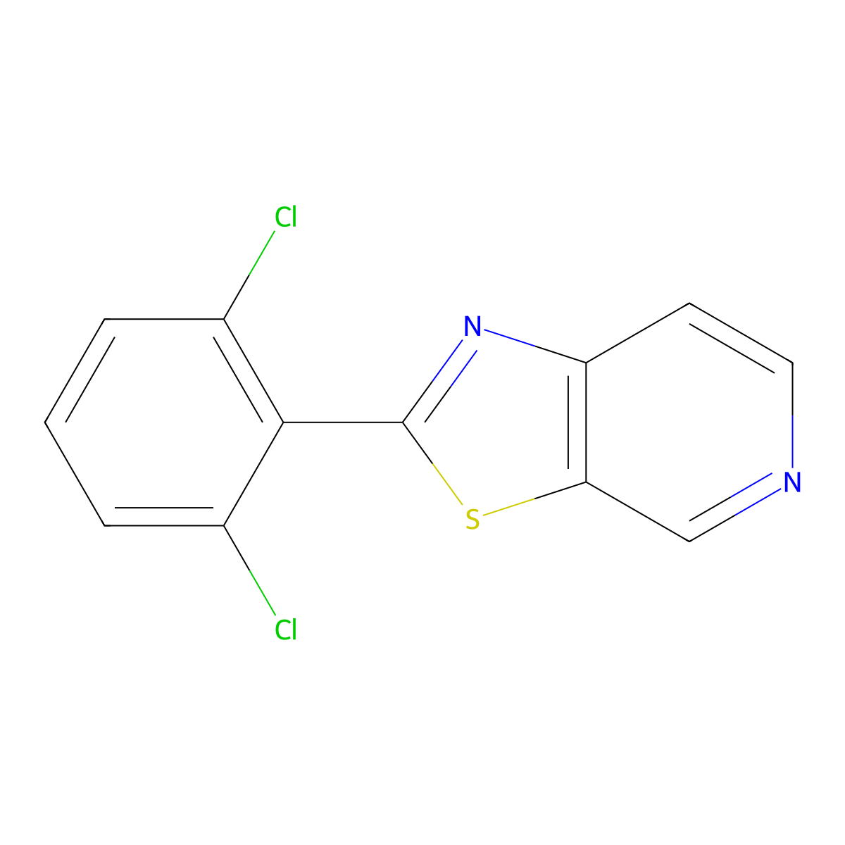 2-(2,6-Dichlorophenyl)thiazolo[5,4-c]pyridine molecular structure, CAS 1203681-45-1