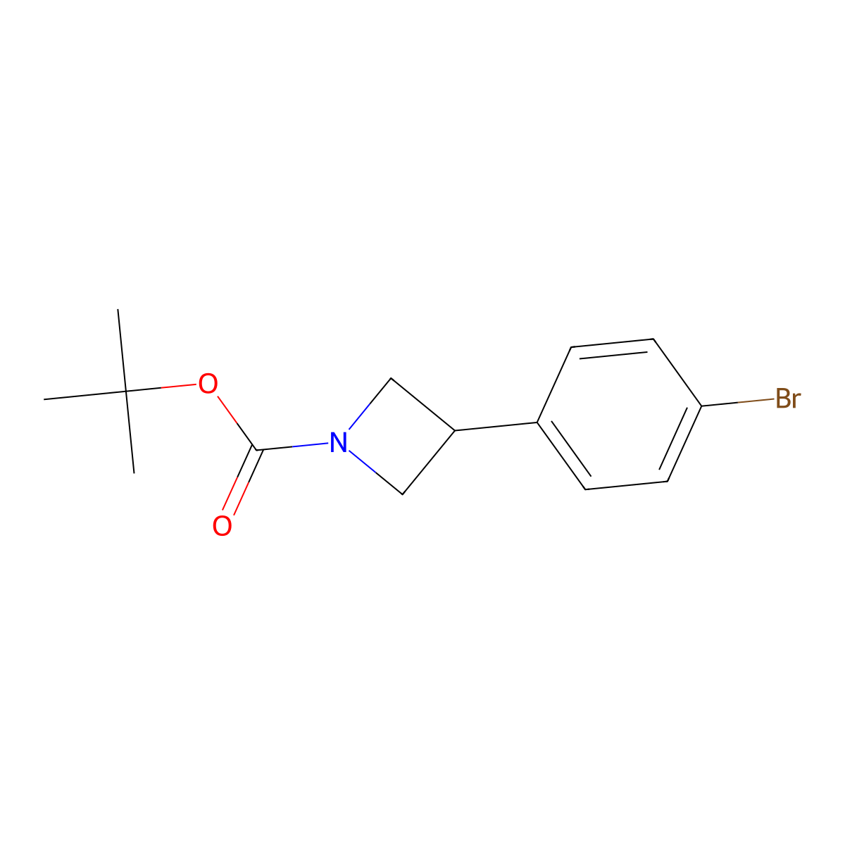 Tert-butyl 3-(4-bromophenyl)azetidine-1-carboxylate molecular structure, CAS 1203681-52-0