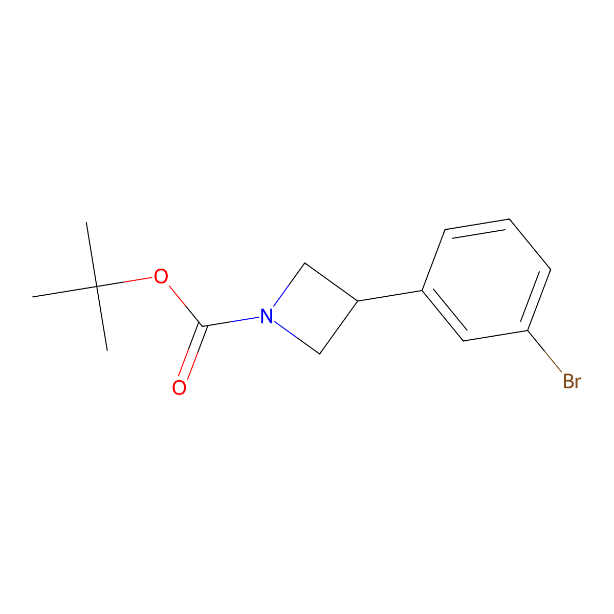 tert-Butyl 3-(3-bromophenyl)azetidine-1-carboxylate molecular structure, CAS 1203681-54-2