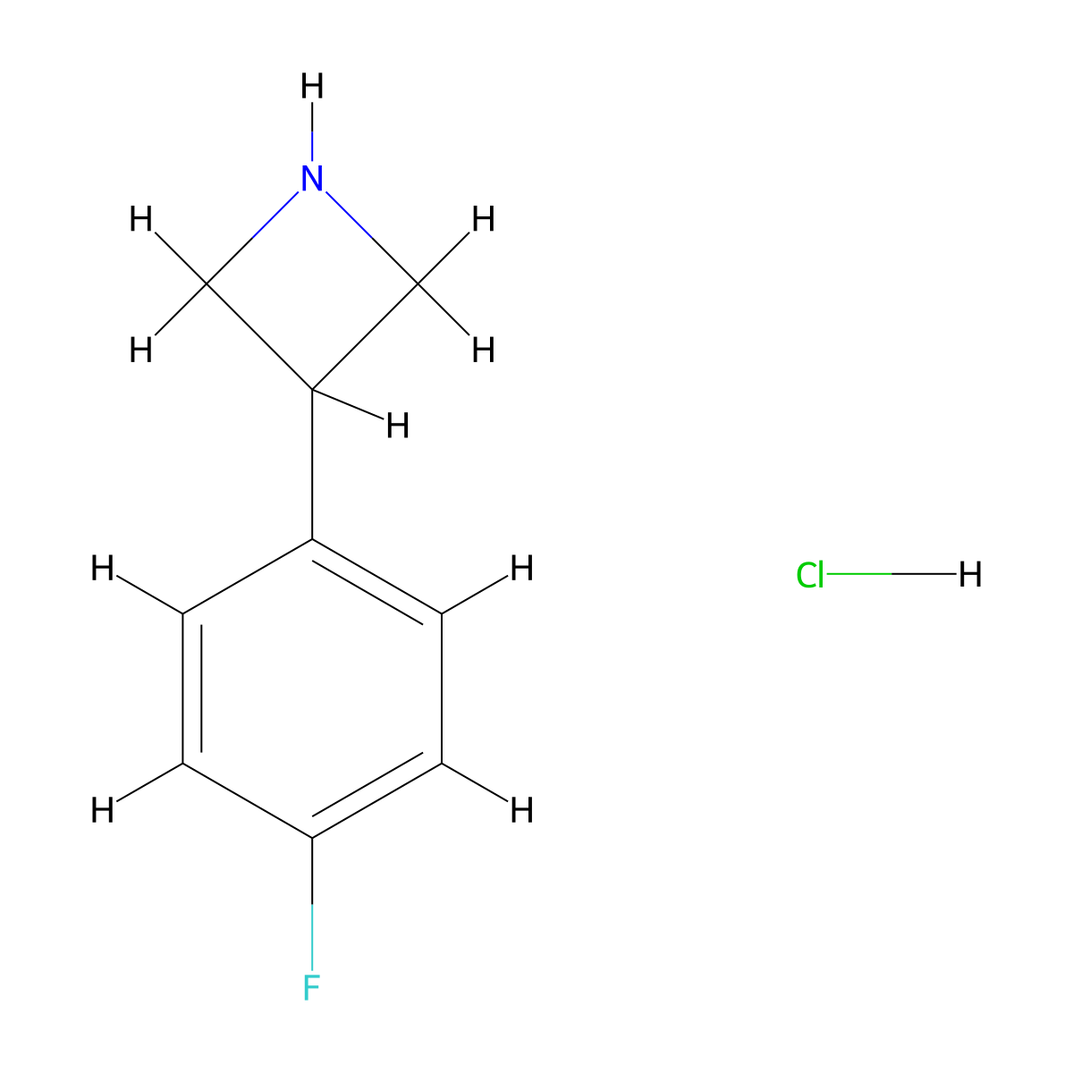 3-(4-Fluorophenyl)azetidine hydrochloride molecular structure, CAS 1203681-55-3