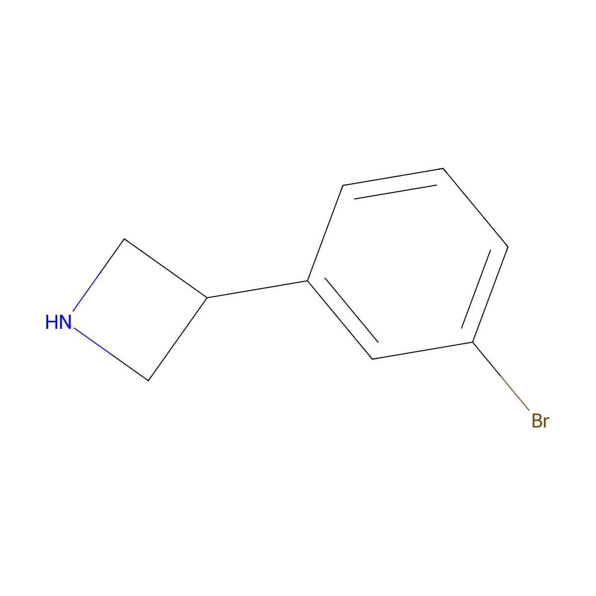 3-(3-Bromophenyl)azetidine molecular structure, CAS 1203681-56-4