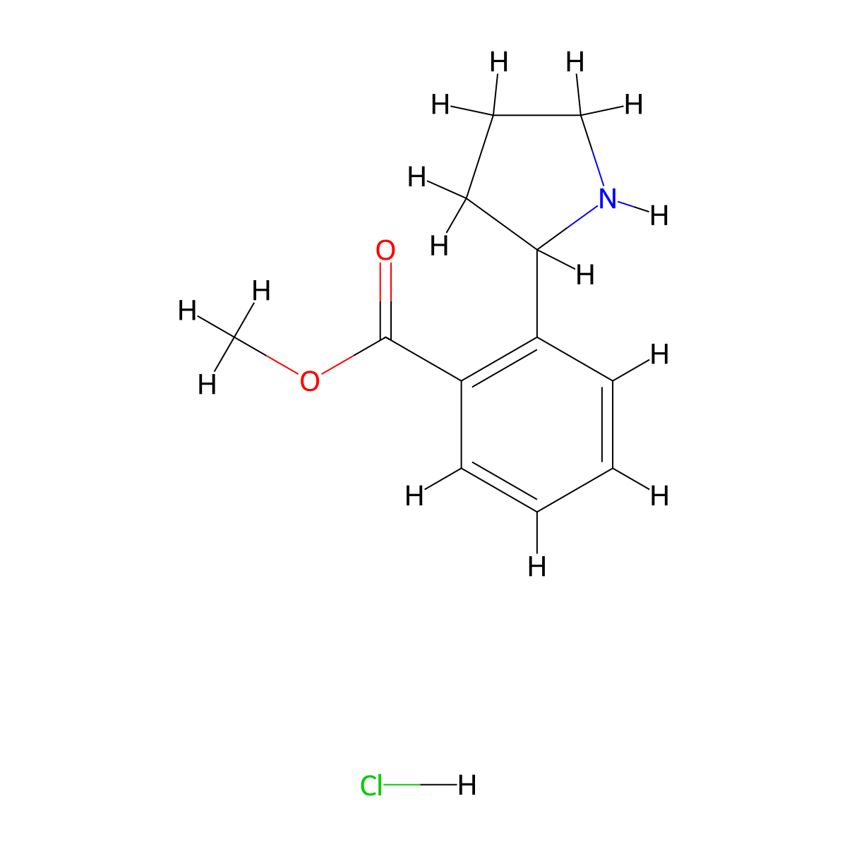 Methyl 2-(pyrrolidin-2-yl)benzoate hydrochloride molecular structure, CAS 1203681-57-5