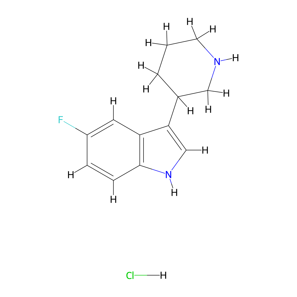 5-fluoro-3-piperidin-3-yl-1H-indole;hydrochloride molecular structure, CAS 1203681-77-9