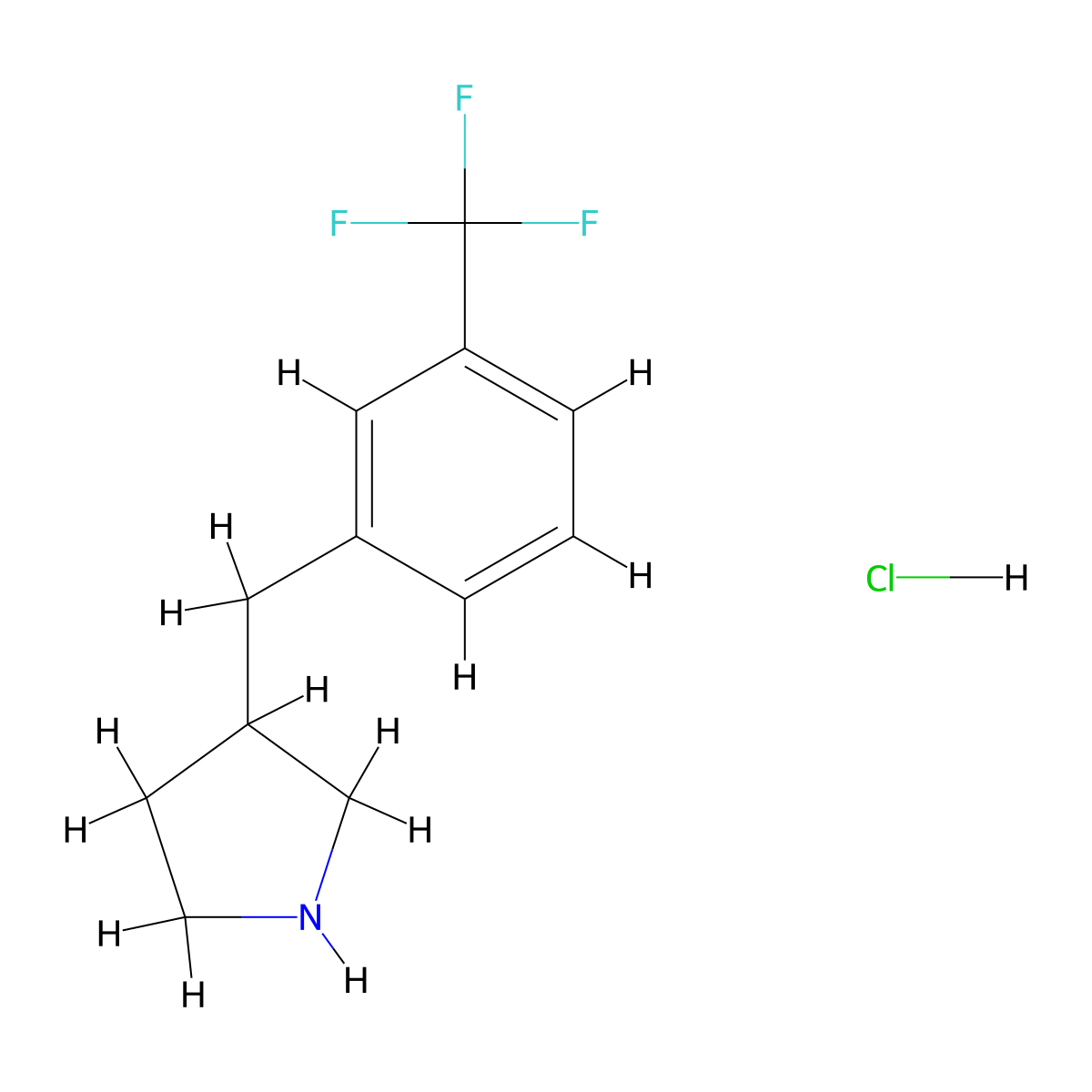 3-(3-(Trifluoromethyl)benzyl)pyrrolidine hydrochloride molecular structure, CAS 1203682-16-9
