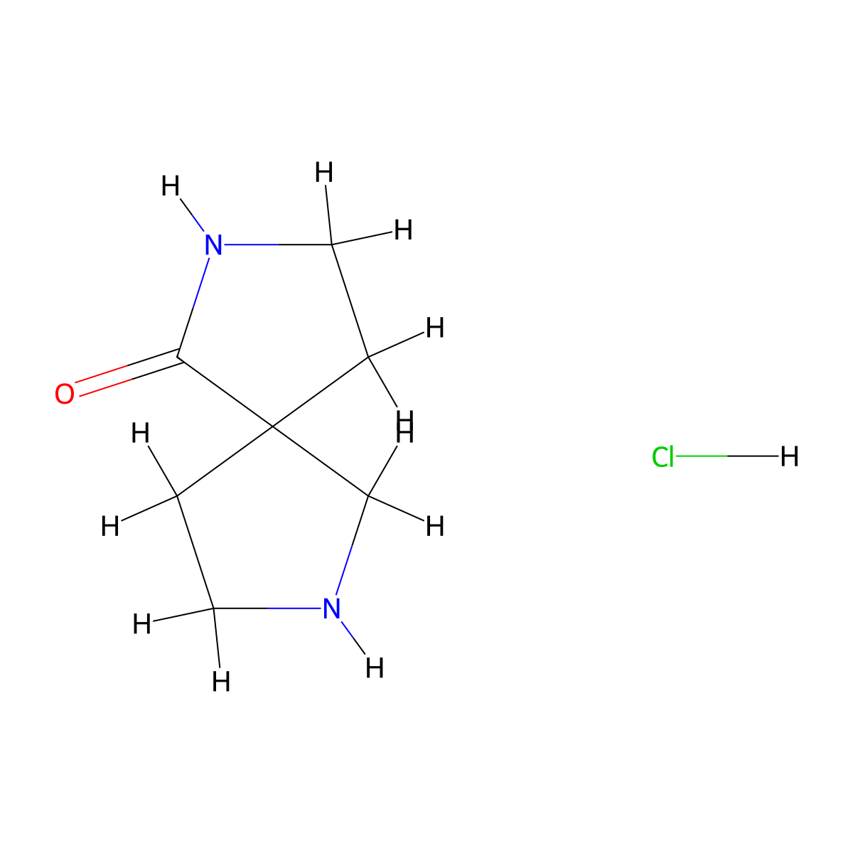 2,7-Diazaspiro(4.4)nonan-1-one hydrochloride molecular structure, CAS 1203682-17-0