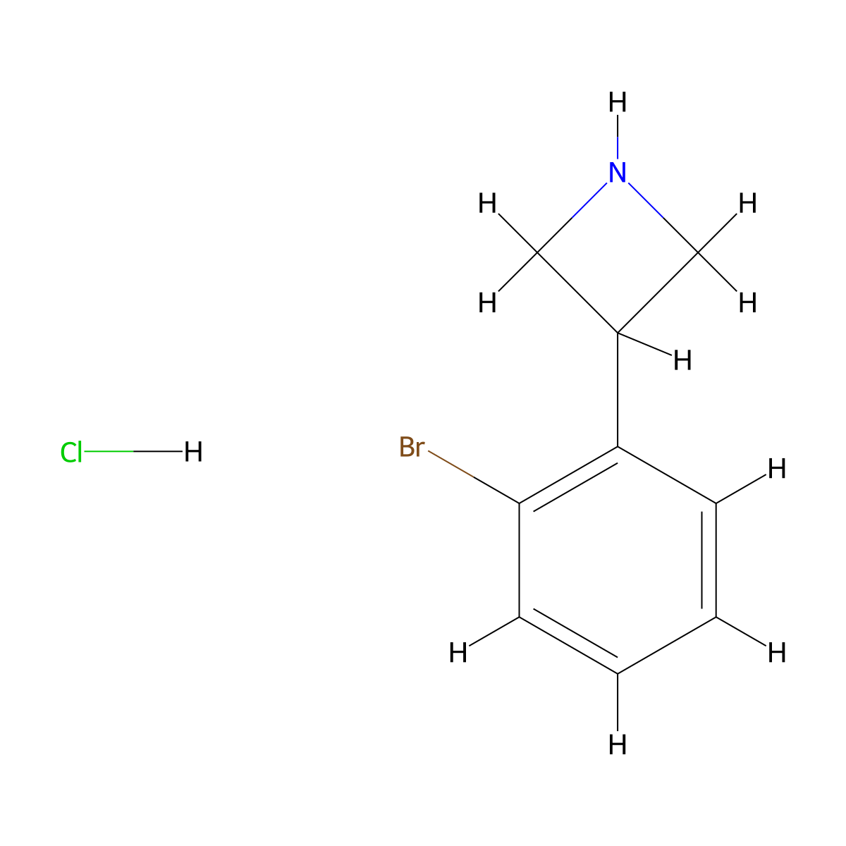 3-(2-Bromophenyl)azetidine hydrochloride molecular structure, CAS 1203682-24-9
