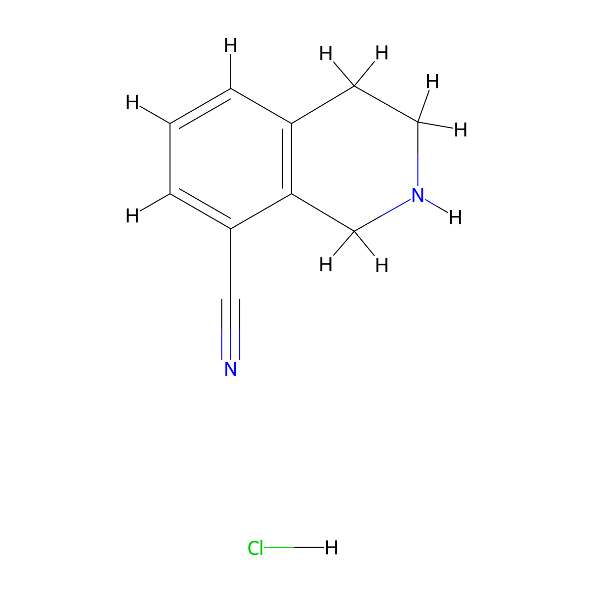 1,2,3,4-Tetrahydroisoquinoline-8-carbonitrile hydrochloride molecular structure, CAS 1203682-31-8