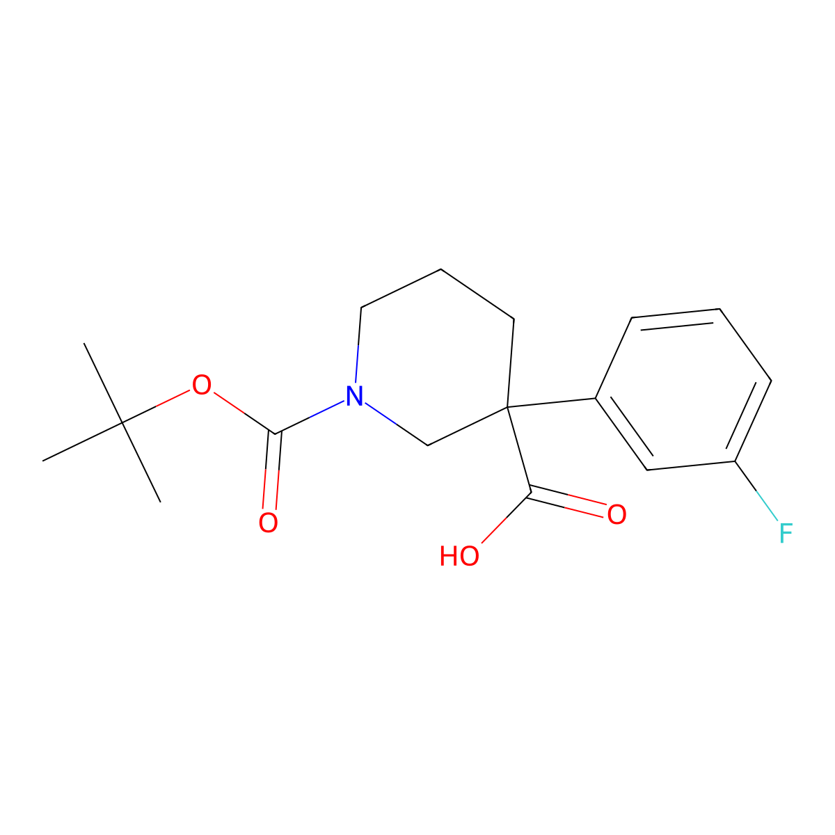 1-[(Tert-butoxy)carbonyl]-3-(3-fluorophenyl)piperidine-3-carboxylic acid molecular structure, CAS 1203682-37-4